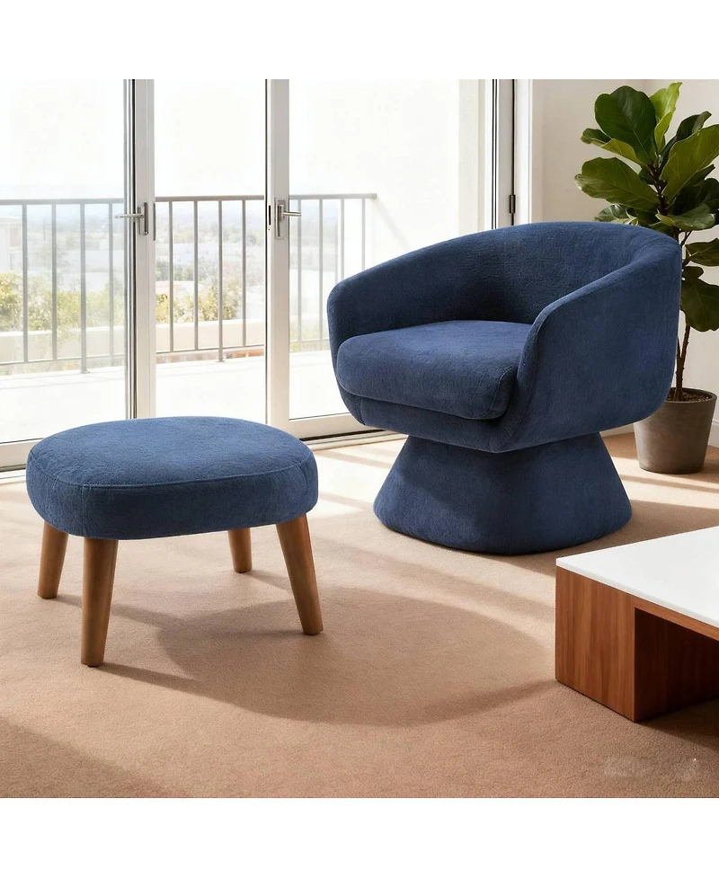 Streamdale Furniture Lazy Chair with Ottoman, Modern Lounge Accent Chair, Upholstered Sofa Chair