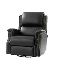 Hulala Home Felisa Traditional Swivel Rocker Manual Genuine Leather Recliner