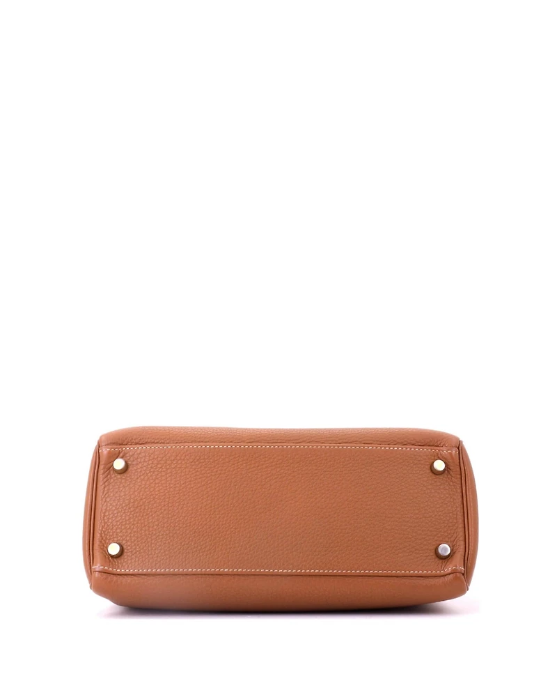 Pre-Owned HERMES Kelly 28 Handbag Brown Togo with Gold Hardware