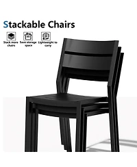 Pellebant Outdoor Patio All-Weather Dining Chairs Set Aluminum Stackable Chairs