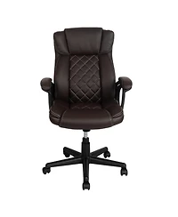 Flynama Ergonomic Executive Faux Leather Office Chair,Diamond-Stitched High Back Chair