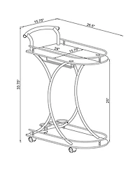 Flynama 2-Tier Glass Shelf Metal Bar Cart with Stemware Rack