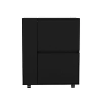 Flynama Belleville Bar Cart with Dual Cabinets and Mobile Design