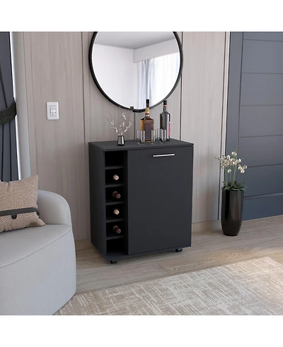 Flynama Bar Cart with Integrated Storage, Spacious Cabinet and Smooth Rollers