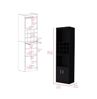 Flynama Fulton Bar Cabinet with Slide Shelf and 12 Bottle Compartments, Home Bar Storage