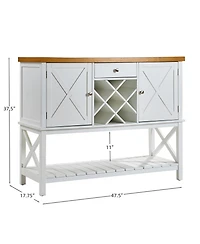 Flynama Bar Cabinet Console Table with 2 Doors, 1 Drawer and Wine Rack