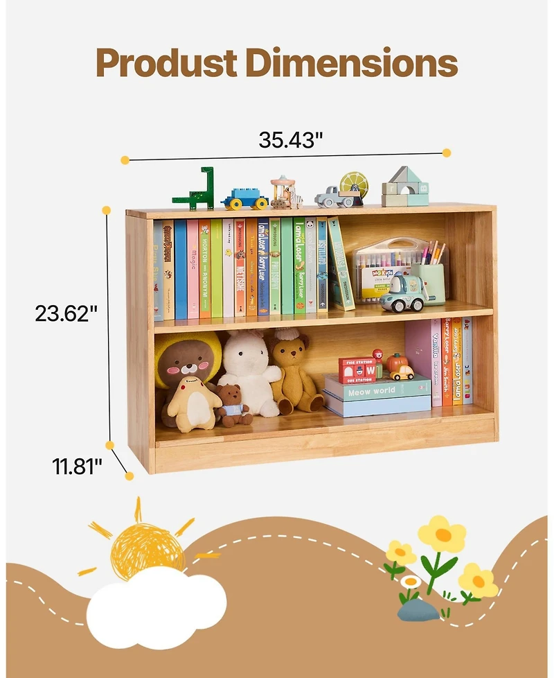 Gouun Montessori Bookshelf, 35.4 in Width Toy Storage Organizer, 2