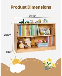 Gouun Montessori Bookshelf, 35.4 in Width Toy Storage Organizer, 2