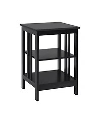 Gouun Set of 2 3-Tier Nightstands with Reinforced Side Bars and Open Shelves