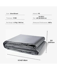 Sugift Waterproof Outdoor Cover Tarp 10 Mil Uv and Temperature Resistant
