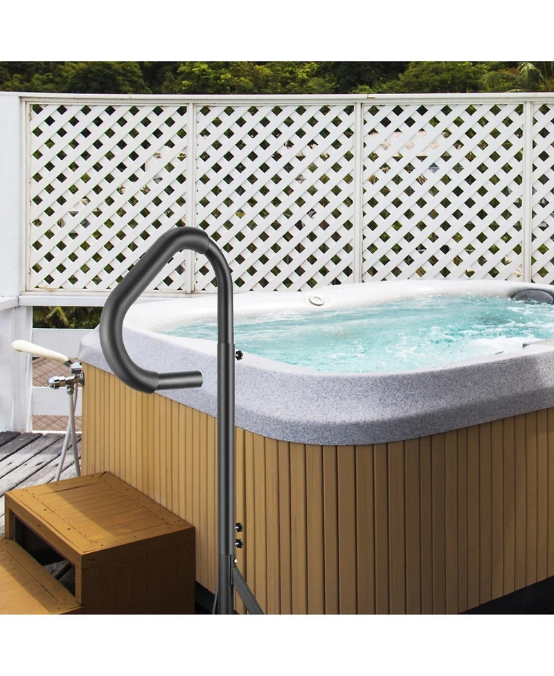 Sugift Hot Tub Handrail, 360 Rotatable, Adjustable Height for Spa and Poolside Use
