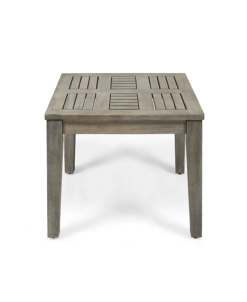 Mondawe Wood Outdoor Side Table, 20"x20"x15.75" Patio Accent
