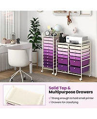 Gouun Compact 12-Drawer Rolling Organizer Cart with Metal Frame