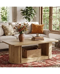 Tribesigns Coffee Table with Storage, 47.3-Inch Modern Coffee Tables for Living Room, 2-Tier Rectangular Center Accent Furniture