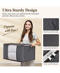 Gnuadz Clothes Storage Bins With Lids Foldable Blanket Bags Gift Basket