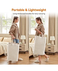 Gnuadz 2 Peice Laundry Basket Collapsible Hamper with Reinforced Handles Freestanding Waterproof Gift