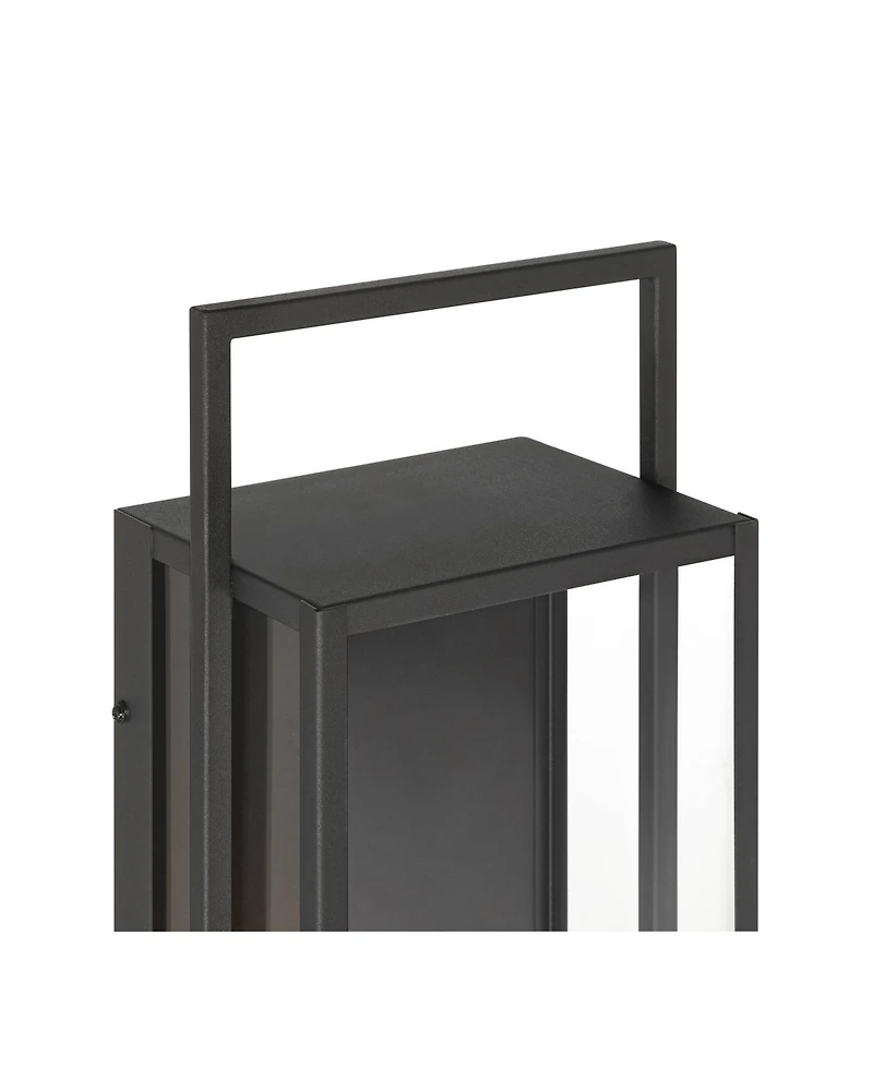 Possini Euro Design Jericho 35" High Modern Outdoor Wall Light Fixture Mount Porch House Weatherproof Textured Black Glass Shade