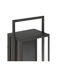 Possini Euro Design Jericho 35" High Modern Outdoor Wall Light Fixture Mount Porch House Weatherproof Textured Black Glass Shade