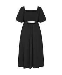 City Chic Women's Collins Puff Sleeve Belted Maxi Dress