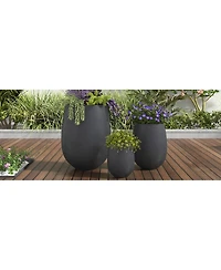 Streamdale Furniture Lightweight Round Outdoor Planter Set