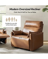 Hulala Home Alanson Faux Leather Oversized Manual Recliner