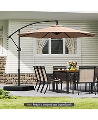Gouun 10 ft Offset Cantilever Patio Umbrella with Infinite Tilt and 360 Rotation