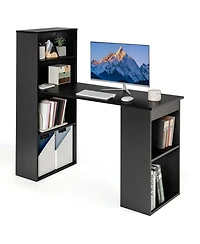 Gouun Computer Desk with 4-Tier Bookcase and Cpu Stand