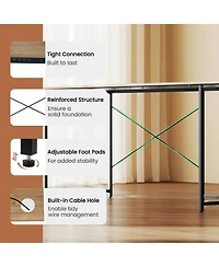 Gouun 2-Person L-Shaped Desk with Monitor Stand, Reversible
