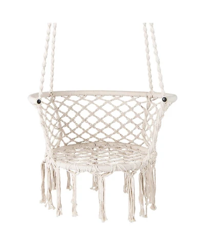 Sugift Macrame Hammock Swing Hanging Cotton Rope Chair