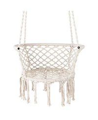 Sugift Macrame Hammock Swing Hanging Cotton Rope Chair