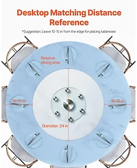 Sugift 30 in Tempered Glass Lazy Susan with 360-degree Rotation for Dining and Gatherings