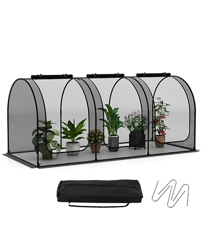 Sugift Large Tunnel Crop Cage with Roll Up Zippered Doors