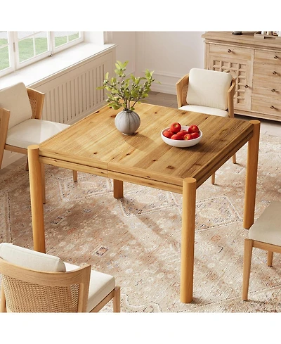 Tribesigns Square Solid Wood Dining Table, 39.4"