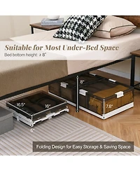 Gouun 2-Pack Under-Bed Rolling Storage Containers with 44 lbs Capacity and Folding Design