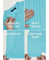 Xray Boys 4-18 Cable Knit Short Sleeve Johnny Collar Sweater Polo