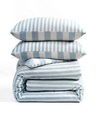 Dkny Reversible Stripe Vintage Washed Cotton 3-Pc. Duvet Set