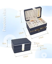 Yigii Double Layers Pu Leather Jewelry Travel Organizer Case for Women Gift