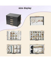 Yigii 5 Layer Jewelry Organizer Box with Necklace Hanger Drawers Earrings Bracelet Storage Gifts