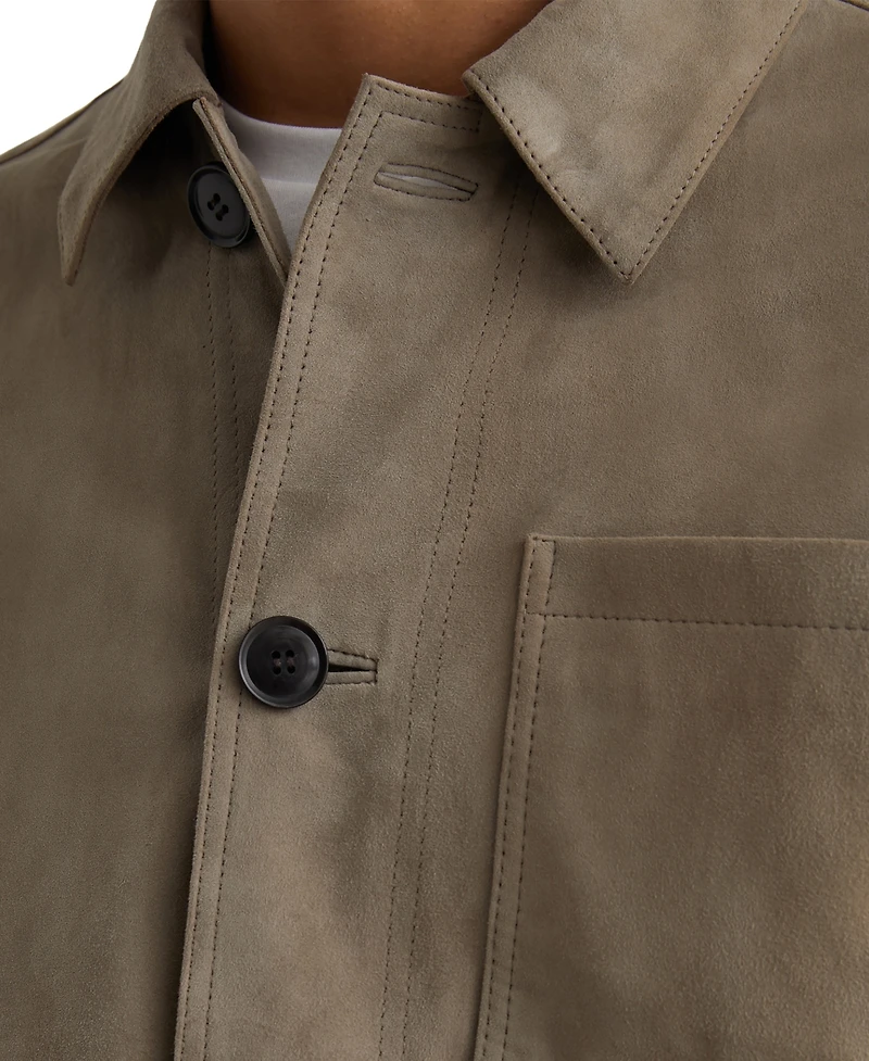 Reiss Men's Suede Patch-Pocket Worker Jacket