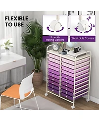Gouun 20-Drawer Rolling Studio Organizer Cart with Transparent Drawers