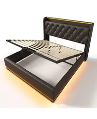 Lucky One Full size Upholstered bed, 360 surround Led function, Buttons/Apps/Remote Control