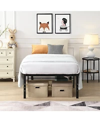Lucky One Twin Size Bed Frame, Heavy Duty Metal Bed Frame, Quick and Easy Assembly, Noise Free