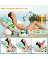 Gnuadz Inflatable Pool Float Lounger Chair with Adjustable Backrest