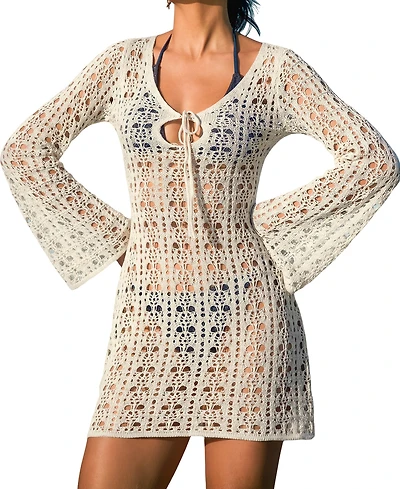 Cupshe Women's 15 Minutes of Fame Blue Cover-Up Mini Beach Dress
