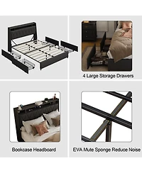 Lucky One Queen Bed Frame with Ergonomic Headboard