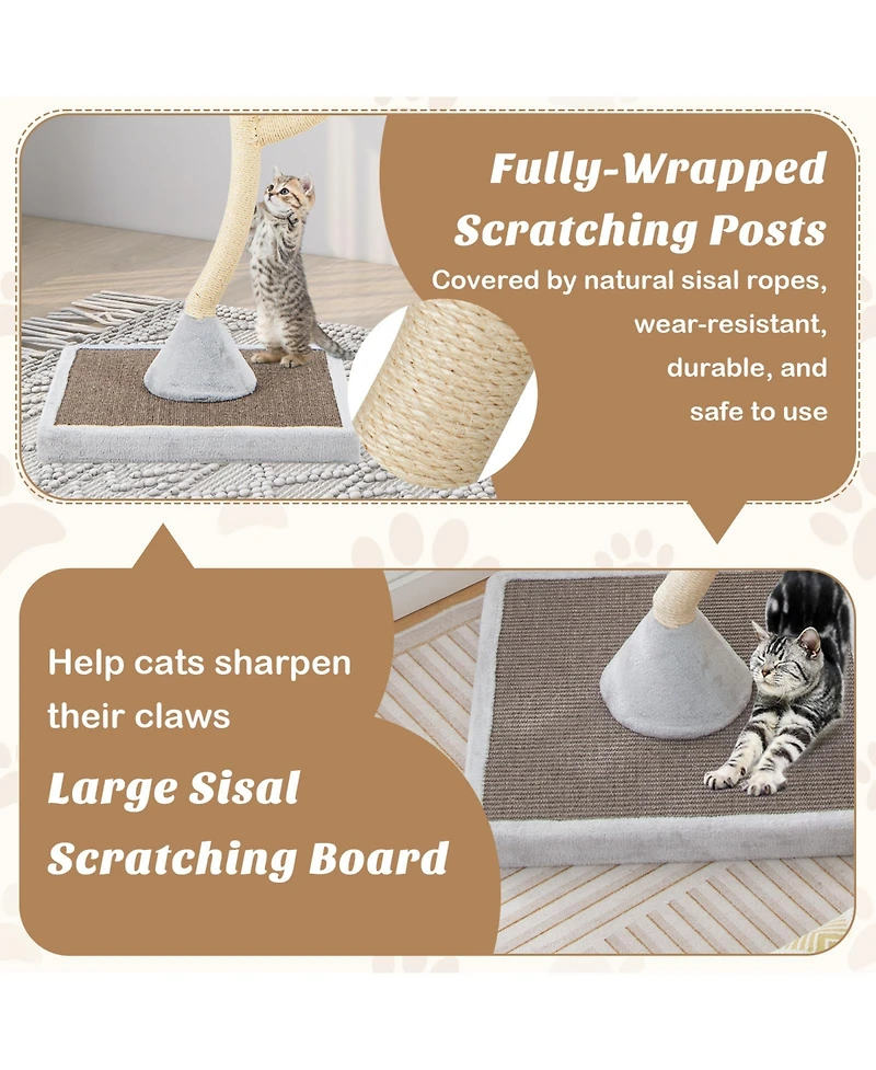 Cozito Cat Tree 70 in 4-Layer Tower with 3 Perches Dangling Balls