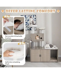 Cozito Cat Tower 2-in-1 Modern with Hidden Litter Box Enclosure