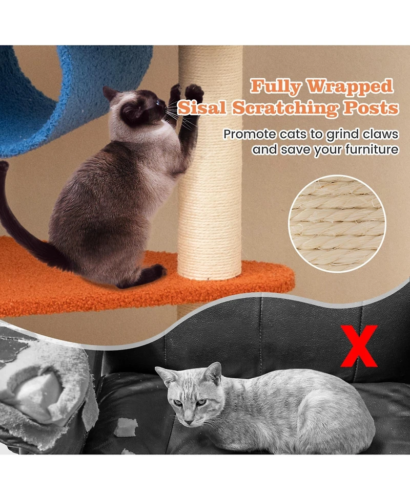 Cozito Cat Tree 70 inch Aviation Tower with Helicopter Perch