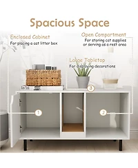 Cozito Cat Litter Box Enclosure 40 in for 2 Cats with Scratcher