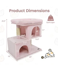 Cozito Cat Tree 24 in Space-Saving with Perch and 2 Condos